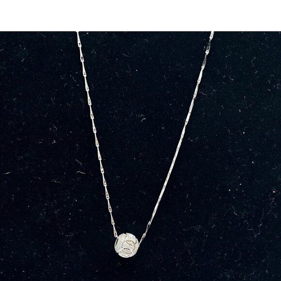 S925 Sterling Silver Twisted Chain Necklace With Lucky Bead Textured Pendant - Picture 6 of 13
